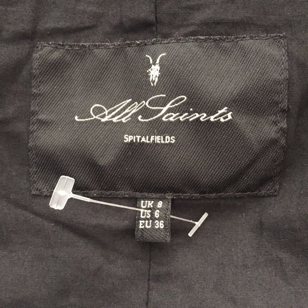 All Saints Black Leather Zip-Up Jacket - Picture 6 of 8